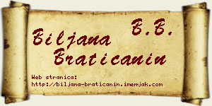 Biljana Bratičanin vizit kartica